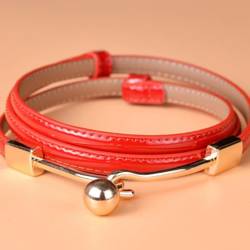 Women's Bright Leather Fashion Belt